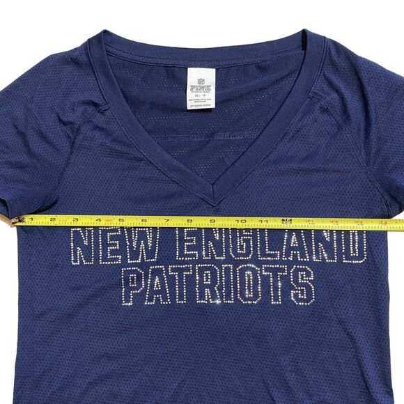 PINK Victoria’s Secret NFL New England Patriots Bling Mesh 2-Sided Jersey Sz XS - Picture 9 of 10